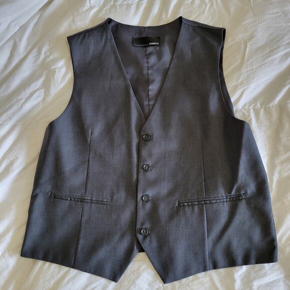 Ferrecci super 150s suit jacket + matching vest in charcoal gray Size 44 - Picture 11 of 15